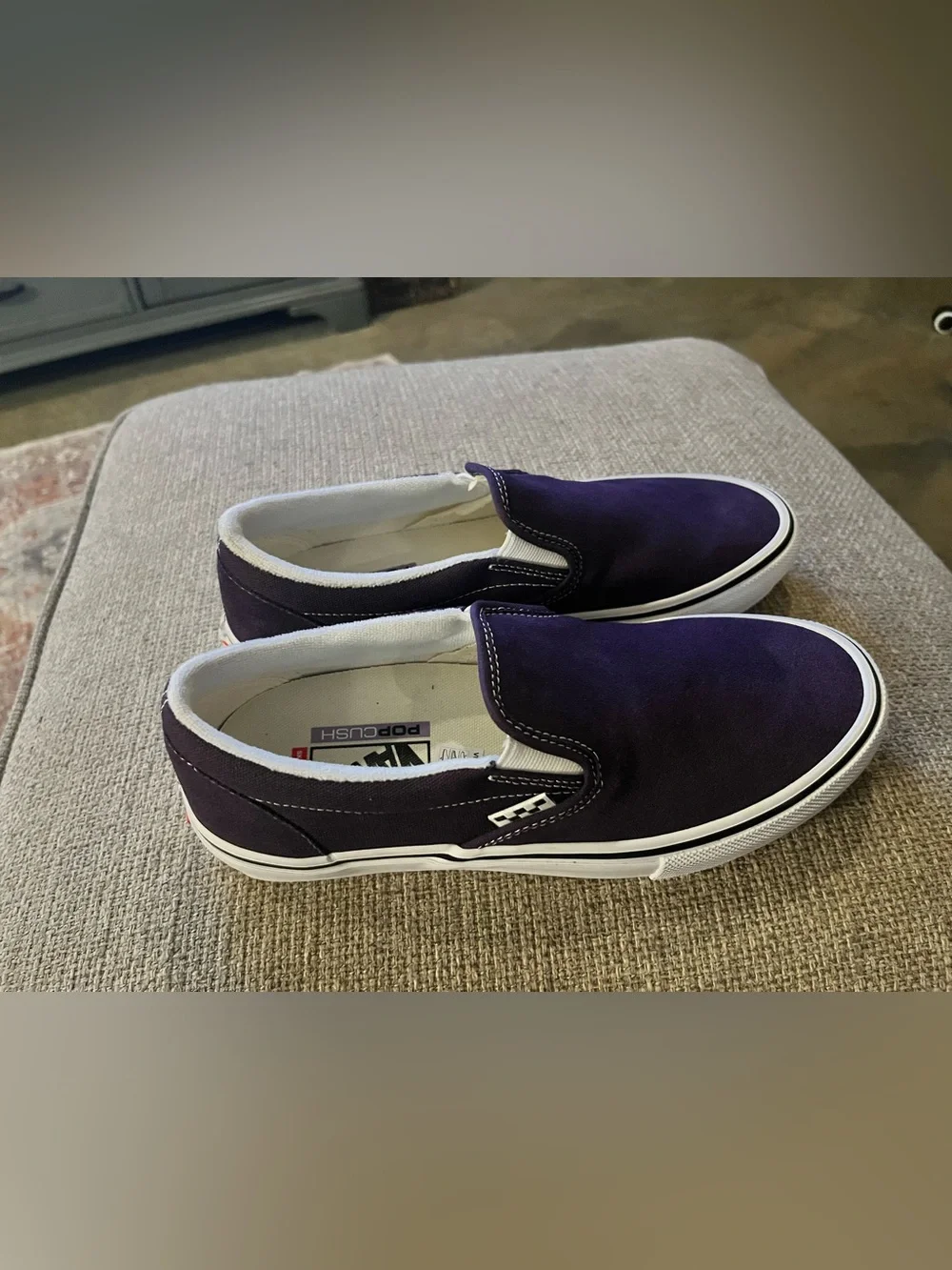 Vans Men’s Classic Pop Cush Purple Slip-On Sneakers Size 8
